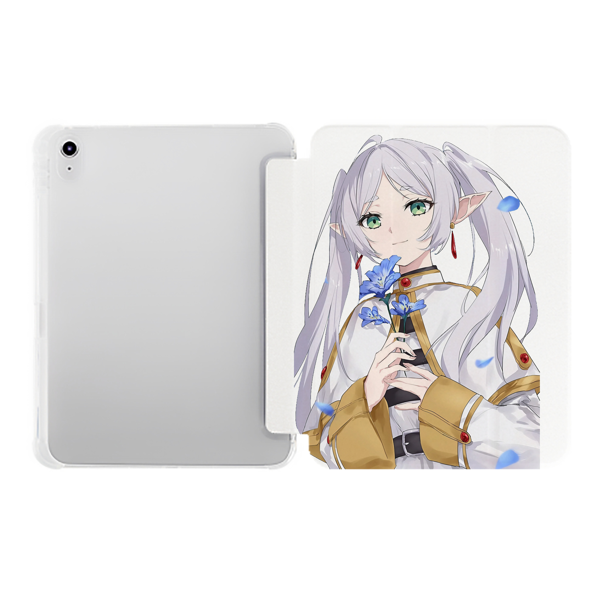 （画像用） 葬送のフリーレン Frieren IPad ケース ペン収納付き 三つ折りスタンド PUレザー×シリコン 対応機種9.5/10.5/10.9インチ